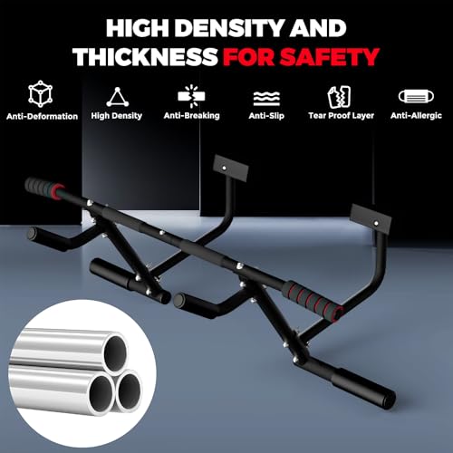 ONETWOFIT 2025 Upgrade Multi-Grip Pull Up Bar for Doorway - 460 lbs Heavy Duty Chin-Up Bar for Home Gym Exercise, Door Fra...