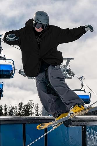 GSOU SNOW Mens Womens Ski Jacket Baggy Snowboard Coat Waterproof Shell Jacket Snow Hoodie Loose Fit For Winter Outdoor Sports