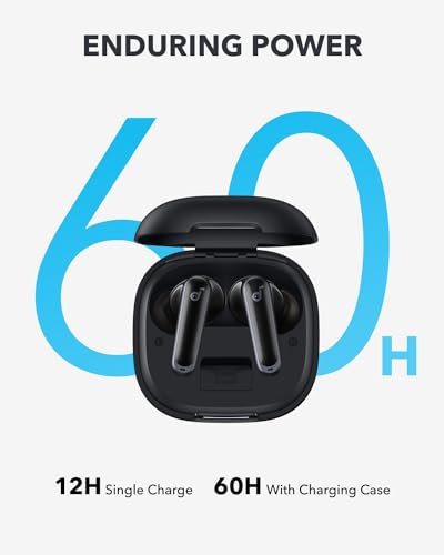 Soundcore P40i by Anker, Noise Cancelling Wireless Earbuds, Adaptive Noise Cancelling to Environments, Heavy Bass, 60H Pla...