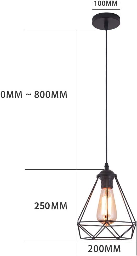Mxsaoud Black Cage Pendant Lights Set of 2, Small Metal Ceiling Fixture for Kitchen Island, Dining Room, Entryway, Model Mx-006-2-BK