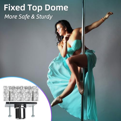 PRIOR FITNESS Permanent Fixed Dance Pole Kit, Professional 45mm Spinning & Static Dancing Pole Heavy-Duty Steel Pole Dance...