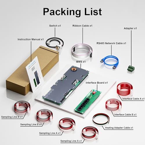JKBMS Inverter BMS 8S-16S 24V-48V 100A – V19 Home Energy Storage BMS with UART for New Display, 1A Active Balance, Built-i...