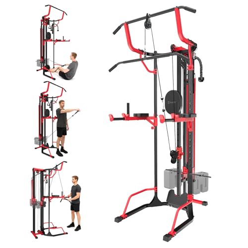 Eisenlink Power Tower Pull Up Dip Station LAT Pull Down Machines Multi-Function Workout Equipment Home Gym