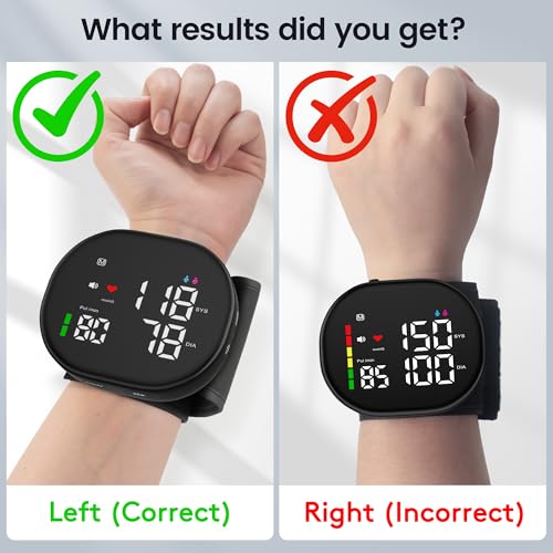 Double love Wrist Blood Pressure Monitor for Home Use - Upgraded Large LED Screen, Dual User 240 Memories with Carrying Ca...