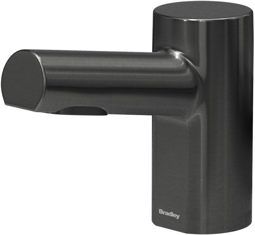 Bradley Metro Foam Soap Dispenser, Sensor Activated, Ring Light Indicates Low Battery Soap or Overflow, Deck Mounted, Auto Top Fill, Brushed Black Stainless Steel