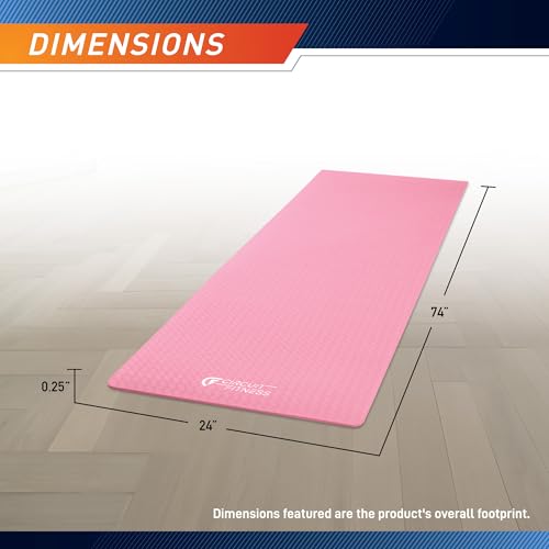 Circuit Fitness by Marcy Non-Slip Multi-Purpose Exercise Yoga Mats with Carrying Strap Multi-Thickness, Multi-Color Options