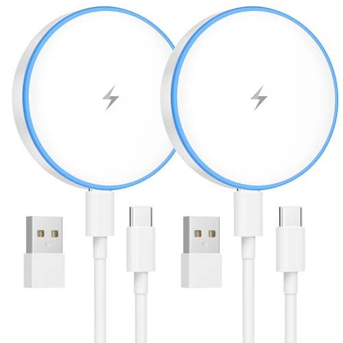 MagSafe Charger 2 Pack 15W Magnetic Wireless Charger Fast Charging Pad Compatible with iPhone 17/16/15/14/13/12 Series & A...