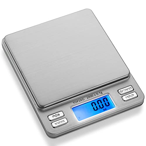 Smart Weigh Digital Pro Pocket Scale 2000g x 0.1g – 6 Units: g, oz, gn, ozt, DWT, ct – High Precision for Kitchen, Herbs &...