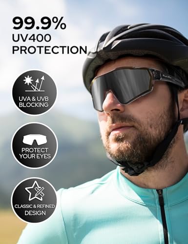 Rayli.Dar Polarized Sports Sunglasses for Men & Women UV400 TAC HD Lenses, Ultra Light TR90 Frame, Cycling Driving Glasses