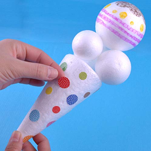 50 Pack Craft Foam Balls, 5 Sizes(1-2.4 Inches), White Polystyrene Smooth Round Balls, Foam Balls for Arts and Crafts, Chr...