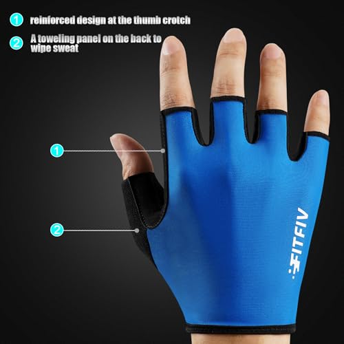 FITFIV Cycling Gloves for Men Women, Half-Finger for Bike, Gym, Weight Lifting, Workout, Riding, Outdoor Sports