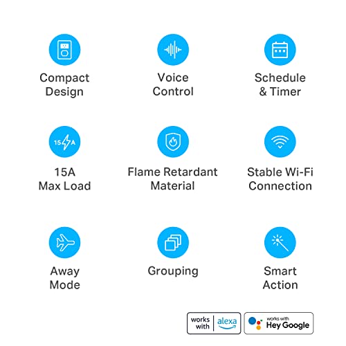 Kasa Smart Plug Ultra Mini 15A, Smart Home Wi-Fi Outlet Works with Alexa, Google Home & IFTTT, No Hub Required, UL Certifi...