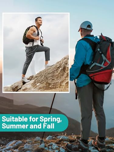 Hidkat Men's Hiking Pants Quick-Dry Lightweight Sweatpants Outdoor Fishing Pants Water Resistant with Zipper Pockets