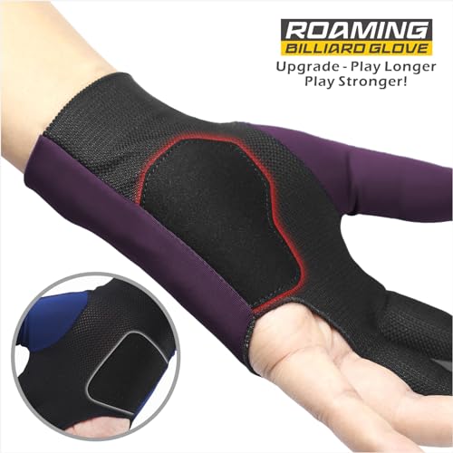 Roaming Billiard Shooters Carom Pool Snooker Cue Sport Glove Fits on Left or Right Hand for Men Women