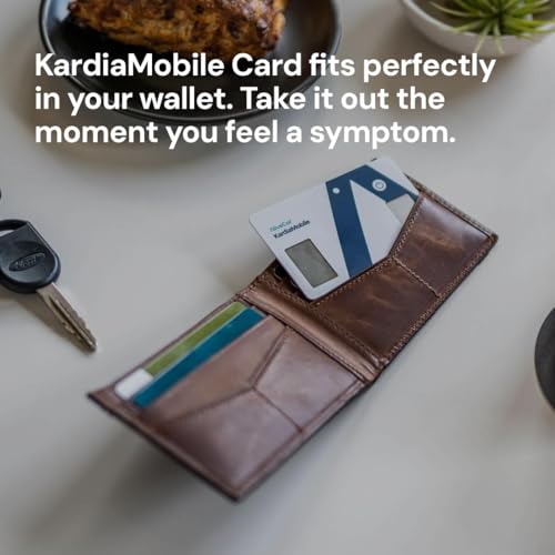KardiaMobile Card Credit-Card Sized EKG, Medical-Grade & FDA-Cleared Personal Heart Monitor, Carry in Wallet, Bluetooth-En...