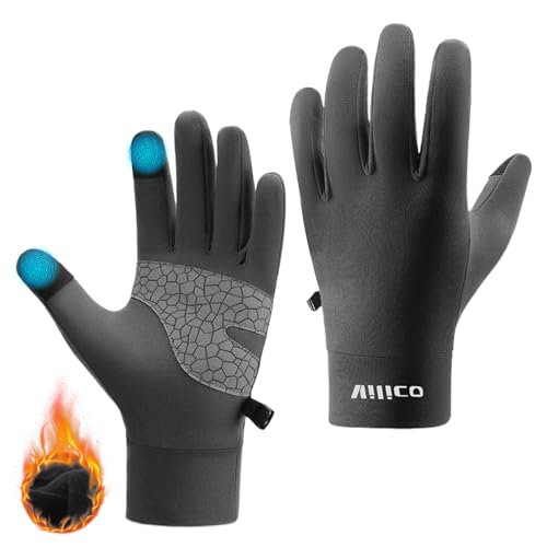 Running Gloves for Men and Women Winter Touch Screen Gloves Lightweight Thermal Liner Gloves with Anti Slip Silicone Palm ...