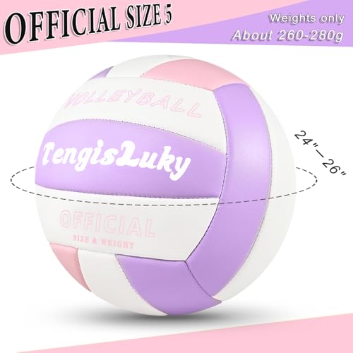 Soft Touch Volleyball Kit - Official Size 5 PU Leather Volleyball - for Outdoor/Indoor Play/Beach Game/Gym Training for Yo...