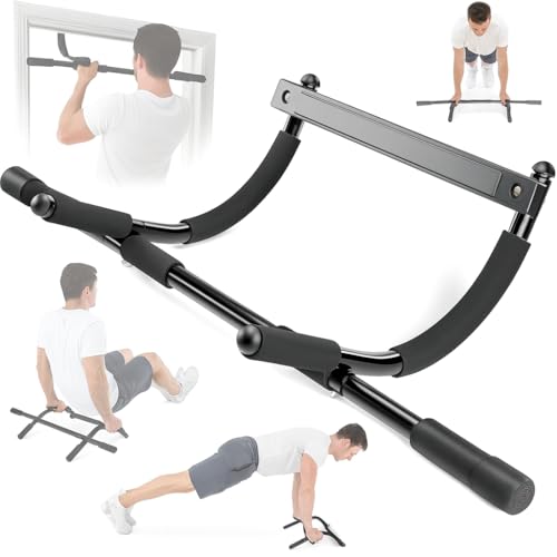 WeePro Pull Up Bar for Doorway – Heavy Duty Chin Up Bar with Multi-Grip Handles, No Screws Required, Supports Up to 300 lb...