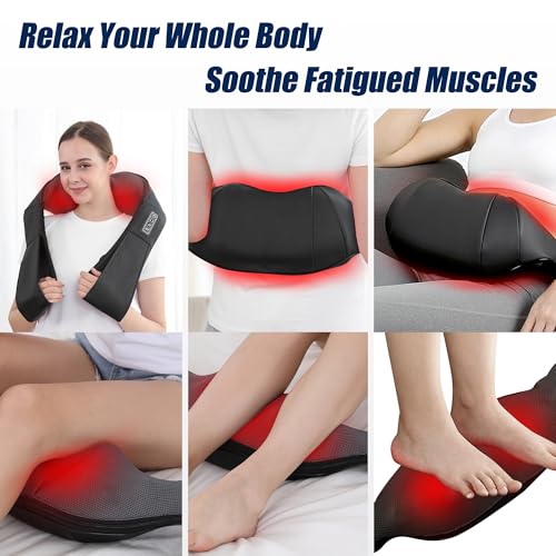 UFFAE Shiatsu Neck and Back Massager with Heat, Electric Deep Tissue Kneading Neck and Shoulder Massage, Best Gifts for Wo...