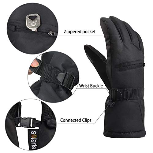 Solaris Waterproof Ski Gloves for Men Women, Winter Warm Cozy 3M Thinsulate Snowboard Gloves for Skiing, Snowboarding, Sho...