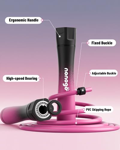 nonogo 1.1LB Weighted Jump Rope for Women – Adjustable 10mm Heavy PVC Skipping Rope for Fitness, Ideal for High-Intensity ...
