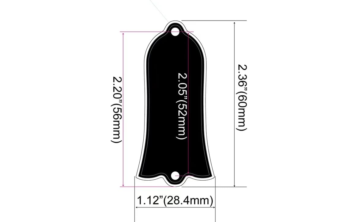 Guyker 1 Pcs Guitar Head Cover 2 Holes, Artificial Turquoise Bell Shape Guitar Truss Rod Cover For Lp Style Guitar Accessories P