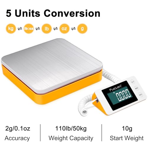 Fuzion Shipping Scale - Digital Postal Scale 110LB x 0.1oz, Large LCD Display, 5 Units, Scale for Packages, Postage - Dual...