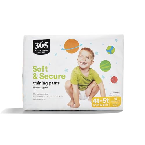 365 by Whole Foods Market, Soft & Secure 4T-5T Training Pants, Hypo-Allergenic, Ultra-Absorbent, 18 Count