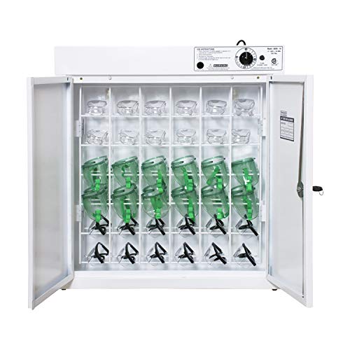 Goggle Sanitizer - UV Sanitizing Cabinet - Holds 36 Goggles - Wall Mountable - Heavy Duty CRC Steel - Eisco Labs