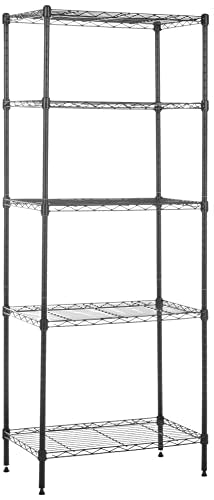 Amazon Basics 5-Shelf Multipurpose Adjustable Sturdy Steel Storage Shelving Unit, Easy Assembly, 13.4" D x 23.2"W x 60"H, ...