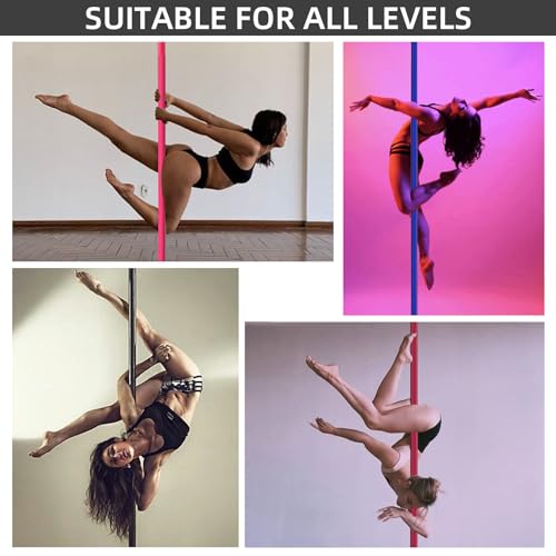 PRIOR FITNESS Premium Dance Pole Removable 45mm Spinning & Static Dancing Pole Heavy-Duty Steel Pole Dancing Pole, Adjusta...