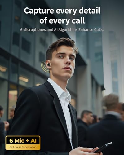 wegear Hybrid Active Noise Cancelling Wireless Earbuds, in Ear Bluetooth 5.4 True Wireless Earphones 6 Mic for AI Clear Ca...