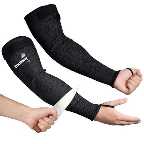 toolant ANSI A9 Cut Resistant Arm Sleeves, Arm Protectors for Thin Skin and Bruising, Arm Guards for High Risk Work, for C...