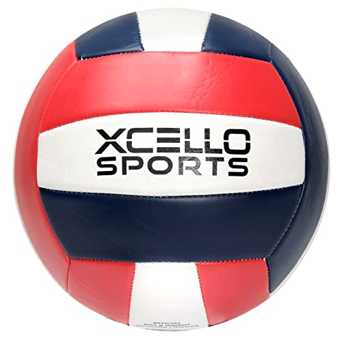Xcello Sports Volleyball with Pump Navy/Silver, Navy/Red (Pack of 12)