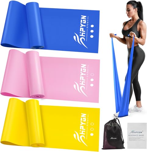 Resistance Bands, Exercise Bands, Physical Therapy Bands for Strength Training, Yoga, Pilates, Stretch Elastic Band with D...