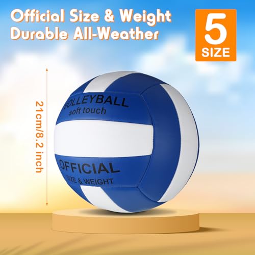Libima 4 Pack Volleyballs Official Size 5 Soft Waterproof Lightweight Volleyballs Light with Pump and Net Bag for Beginner...