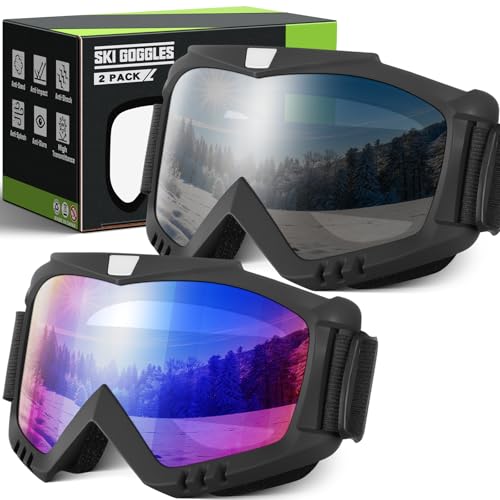 YENPK Ski Goggles Men Women, Snowboard Goggles UV Protection Anti Fog OTG Snow Goggles for Snowmobile Skiing Skating