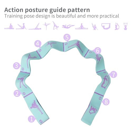 2 PCS Adjustable Extended Children's Stretching Straps with 8 Loops, Multi-Functional Elastic Stretch Bands for Gymnastic...