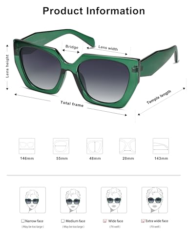 SOJOS Large Oversized Polarized Sunglasses for Women, Big Designer Womens Trendy Square Shades SJ2205