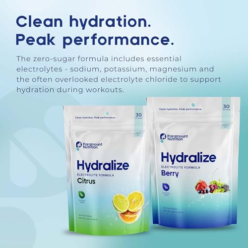 Paramount Nutrition Hydralize Electrolyte Powder Packets - Fast Hydration with Essential Electrolytes - Zero Sugar, Natura...