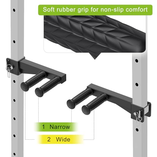 Lifeswell Dip Bar & Belt Squat Attachments for 2"x2" & 3"x3" Power Racks, Home Gym Strength Training