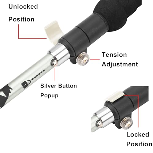 A ALAFEN Walking Stick - Collapsible Trekking Pole for Men and Women,7075 Aluminum Hiking Stick for Seniors