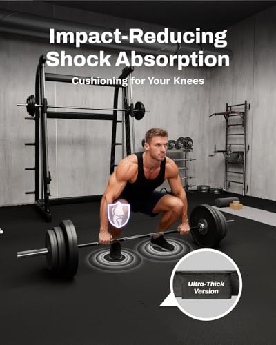 AIRHOP 0.79in Thick 48 Sq Ft Exercise Equipment Mats, 12 Tiles Upgraded Rubber Top with High Density EVA Foam, Large Inter...