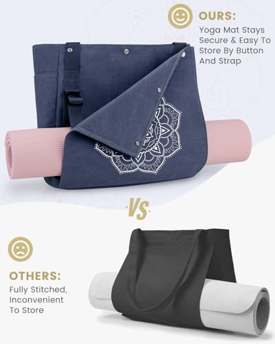 Gonex Yoga Mat Bag, Yoga Gym Bag Tote Bag with Multi Pockets For Women Men, Canvas Yoga Mat Carrier Take in Out Mat Easily...