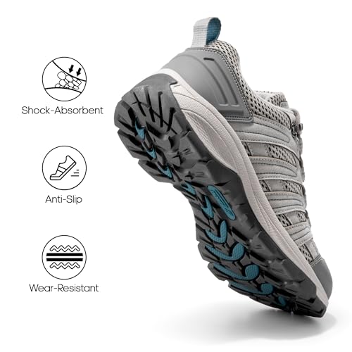 NORTIV 8 Women's Hiking Shoes Lightweight Breathable Mesh Walking Sneakers Outdoor Work Shoes Wander