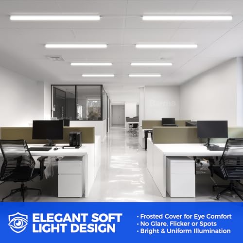 Barrina LED Shop Lights for Workshop 4FT, 5000K Daylight White, 45W, 5000LM, Hidden Wiring, Linkable 4FT Light Fixture Cor...