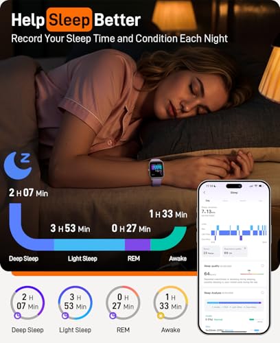 Smart Watches for Women Men, 2026 Smartwatch 1.85''Alexa Fitness Tracker Smart Watch Compatible for Android iPhone with Bl...