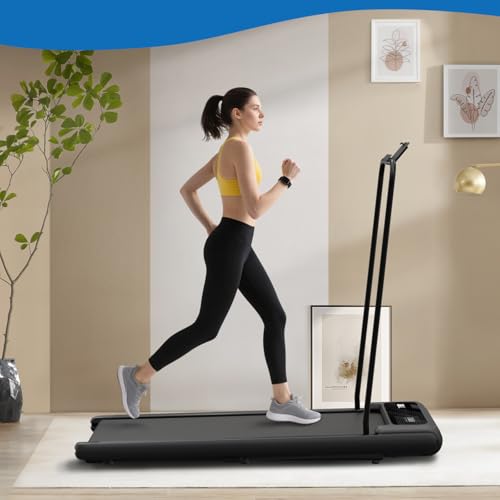 Treadmill with Handles, 2.5HP Walking Pad Treadmills with Handle Bar, Under Desk Treadmill with Remote Control LED Displa...
