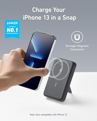 Anker 633 Magnetic Battery, 10,000mAh Foldable Wireless Portable Charger, 20W USB-C Power Delivery Power Bank with Stand, ...