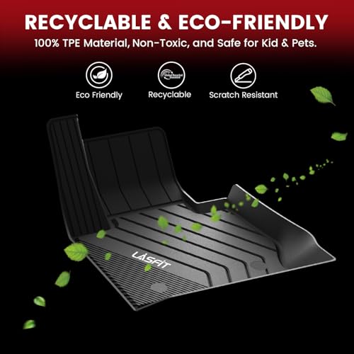 LASFIT Floor Mats for BMW 5 Series G30 2017-2023, Custom Fit TPE All Weather Car Liners 1st & 2nd Row Mat for BMW 530i, 53...